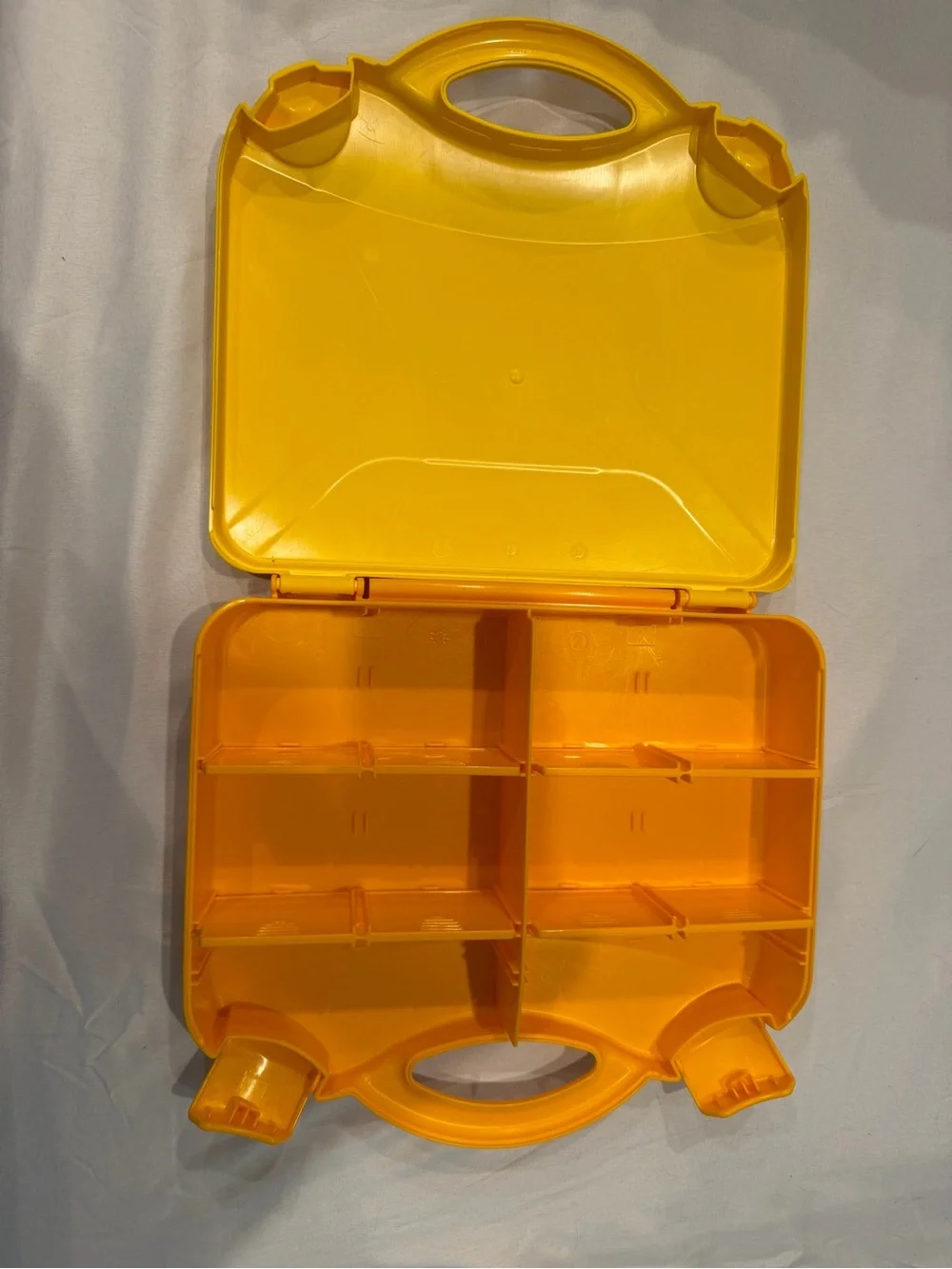 Lego Bright Yellow Carrying Storage Case with Handle adjustable pieces